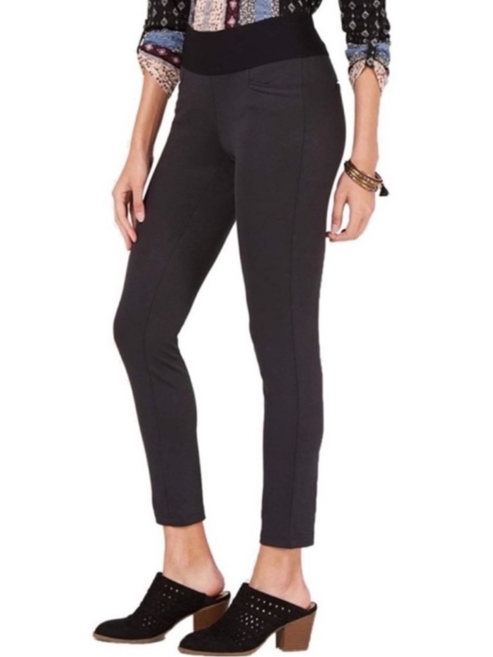 Style & Co. Grey Mid Rise Comfort Waist Ponte Knit Leggings Size Small